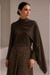 Şal Detaylı Kahve Bluz 0146