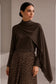 Şal Detaylı Kahve Bluz 0146