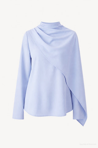Şal Detaylı Mavi Bluz 0146