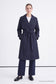 Çift Sıra Düğmeli Oversize Lacivert Trençkot 14238
