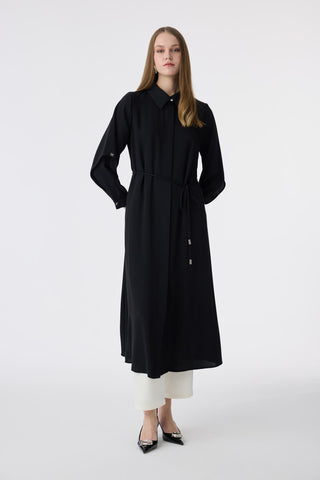 Belden Oturtmalı Minimal Zarif Siyah Giy Çık 0001