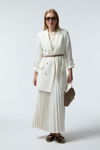 C-0002 TRAPHY CEKET 38-46 Ekru Ceket 0002