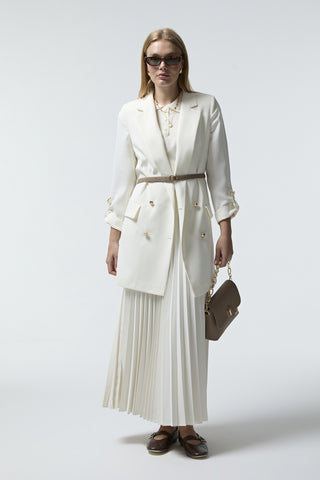 C-0002 TRAPHY CEKET 38-46 Ekru Ceket 0002