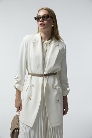 C-0002 TRAPHY CEKET 38-46 Ekru Ceket 0002