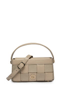 Knitted Pattern Quilted Dark Beige Bag 0050
