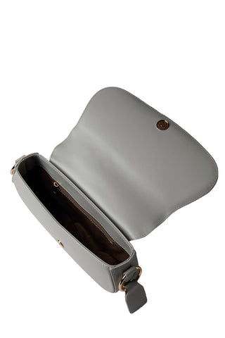 Oval Shaped Shoulder Bag Grey 0053