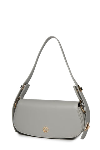 Oval Shaped Shoulder Bag Grey 0053