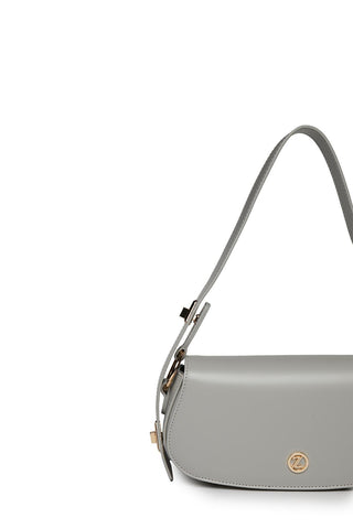Oval Shaped Shoulder Bag Grey 0053