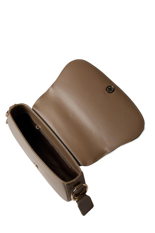 Oval Shaped Shoulder Bag Mink 0053