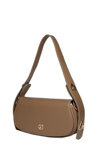 Oval Shaped Shoulder Bag Mink 0053