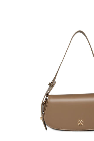 Oval Shaped Shoulder Bag Mink 0053