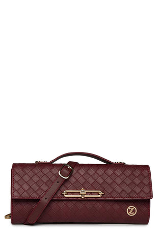 Patterned Handbag Burgundy 0054