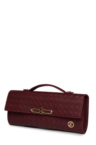 Patterned Handbag Burgundy 0054