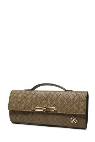 Patterned Handbag Khaki 0054