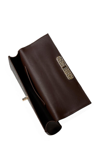 Patterned Handbag Dark Brown Bag 0054