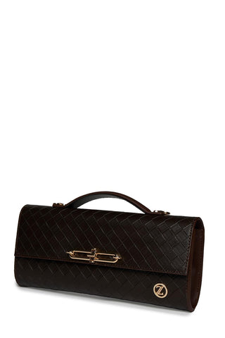 Patterned Handbag Dark Brown Bag 0054
