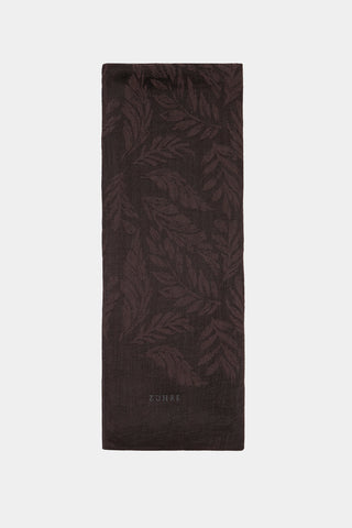 Yaprak Desenli Acı Kahve Şal 0054