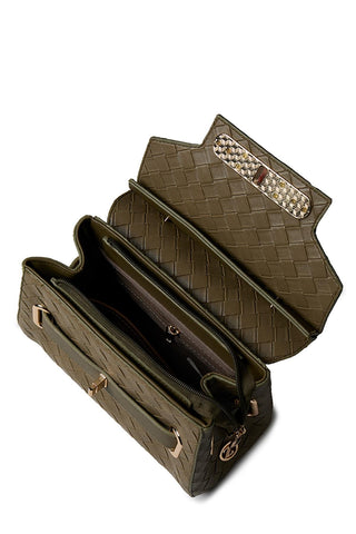 Knitted Pattern Detailed Khaki Bag 0055