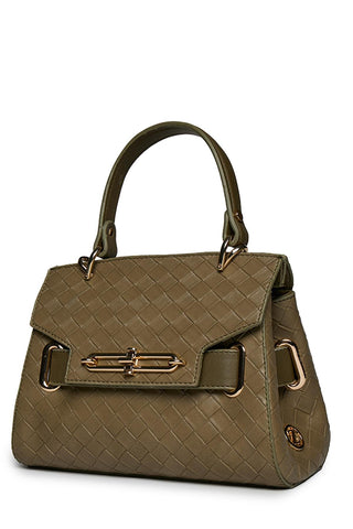 Knitted Pattern Detailed Khaki Bag 0055