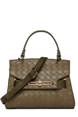 Knitted Pattern Detailed Khaki Bag 0055