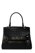 Black Bag with Knitted Pattern Details 0055