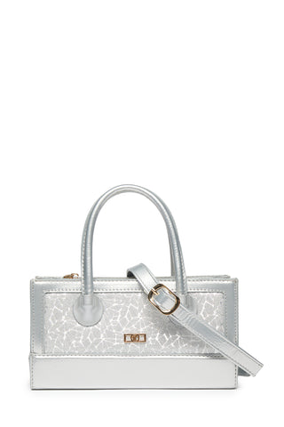 Glittery Box Shaped Silver Bag 0056
