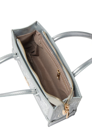 Glittery Box Shaped Silver Bag 0056