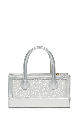 Glittery Box Shaped Silver Bag 0056