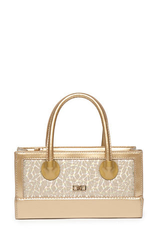 Glittery Box Shaped Gold Bag 0056
