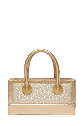 Glittery Box Shaped Gold Bag 0056