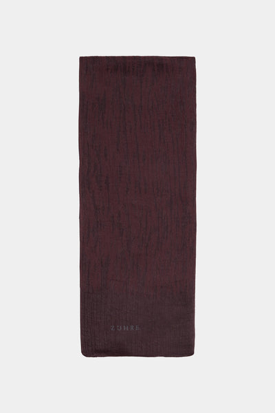 Dalga Desenli Bordo Şal 0056