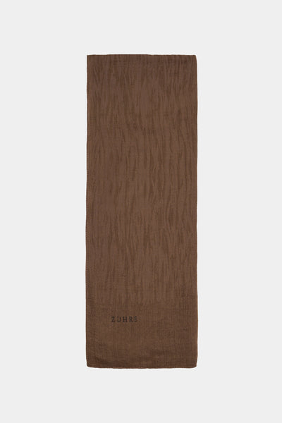 Dalga Desenli Latte Şal 0056