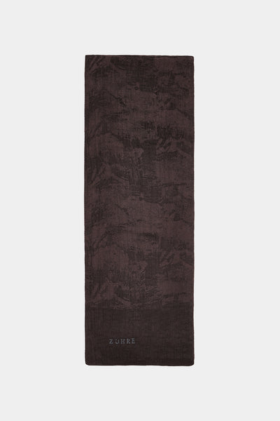 Fırça Dokulu Desenli Acı Kahve Şal 0057