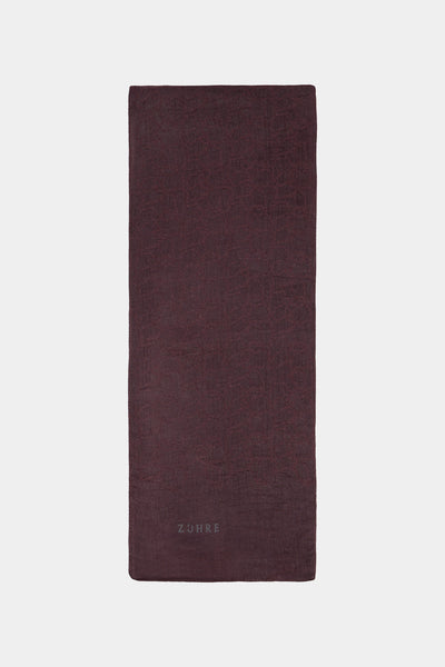Soft Çiçek Desenli Bordo Şal 0058