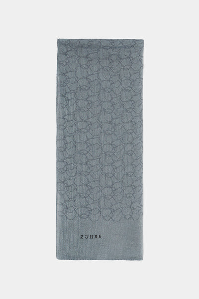 Soft Çiçek Desenli K.gri Şal 0058