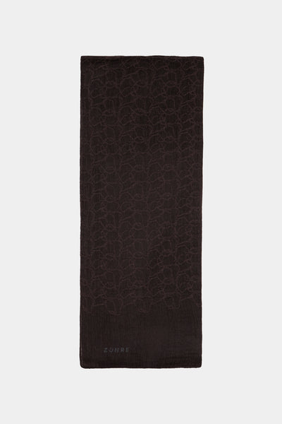 Soft Çiçek Desenli Acı Kahve Şal 0058