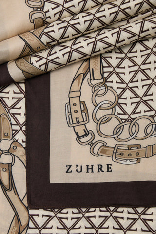 Tokalı Kemer Baskılı Geometrik Desenli