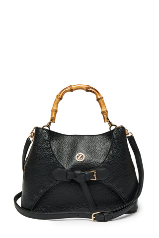 Ahşap Saplı Tokalı Siyah Çanta 0065
