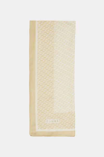 Monogram Desenli Bordürlü Prime A.bej Şal 0065