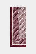 Monogram Desenli Bordürlü Prime Mürdüm Şal 0065