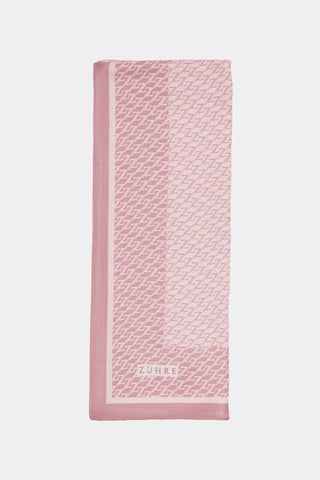 Monogram Desenli Bordürlü Prime Pembe Şal 0065