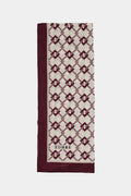 Zincir Geometrik Desenli Bordürlü Mürdüm Şal 0066