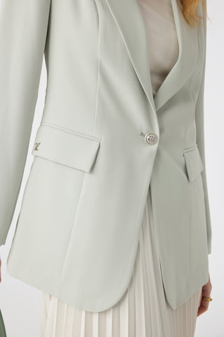 Kruvaze Yaka Tek Düğmeli Blazer Stone Ceket 0070