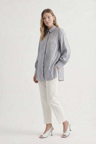 B-0095 MAREEN BLUZ 42-48 Gri/mavi Bluz 0095