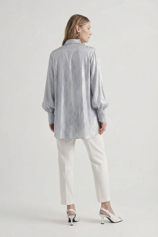 B-0095 MAREEN BLUZ 42-48 Gri/mavi Bluz 0095