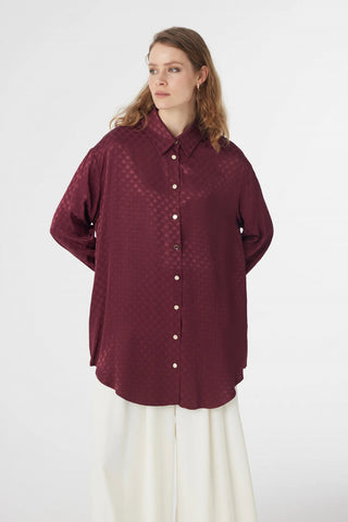 G-0120 MİRALİA GÖMLEK 38-44 Bordo Gömlek 0120