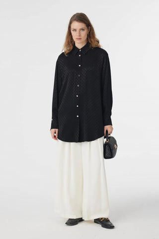 G-0120 MİRALİA GÖMLEK 38-44 Siyah Gömlek 0120