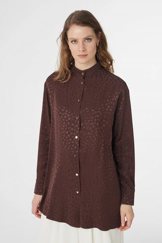 G-0124 VELİSCA GÖMLEK 38-44 Kahve Bluz/Gömlek 0124