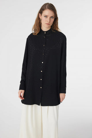 G-0124 VELİSCA GÖMLEK 38-44 Siyah Bluz/Gömlek 0124