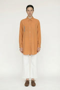 Düğmeli Cep Detaylı Rahat Oranj Gömlek 0130